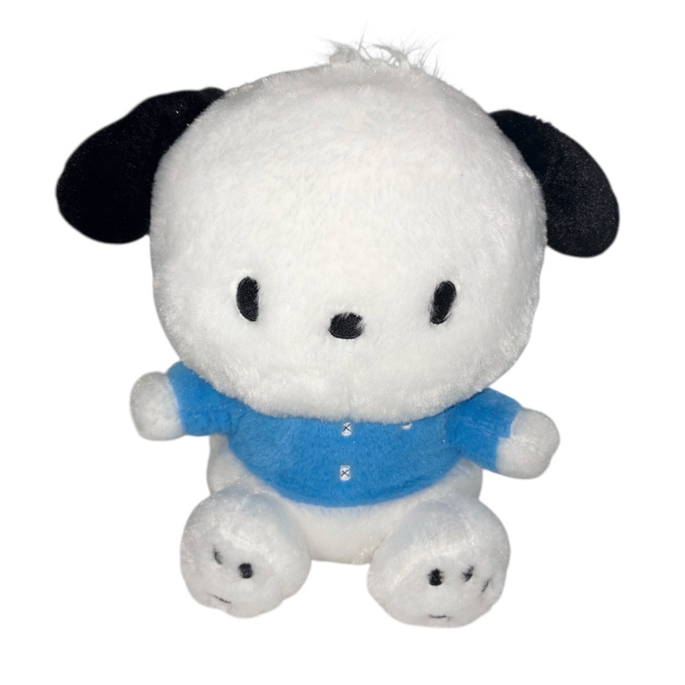 Cute Plush Doll Howa Howa Pochacco (M) Plush Toy with Blue Shirt